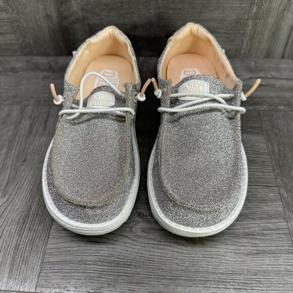 Hey Dude Wendy Glitter Girls size 13 Slip On Lightweight Shoes - Picture 4 of 8